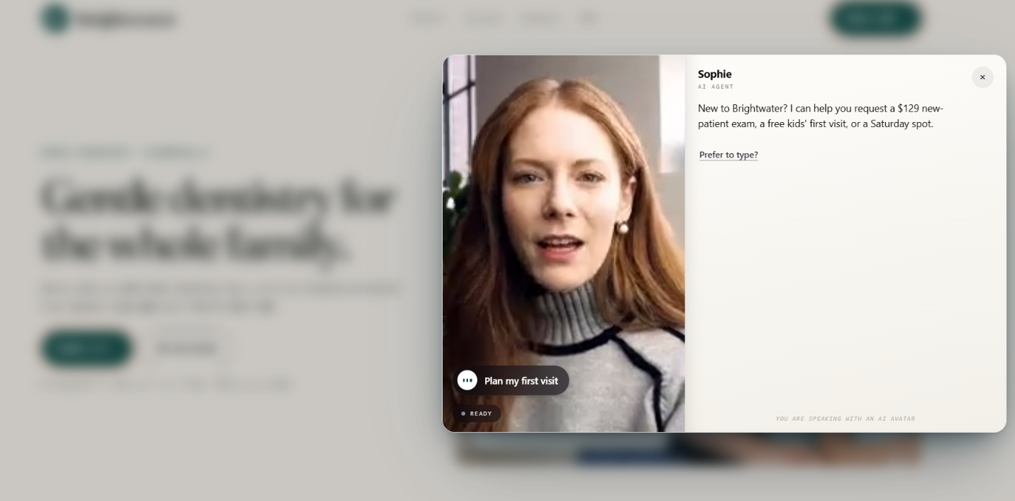 CueVue LiveRep side drawer open on a car dealership website, greeting the visitor as an AI consultant