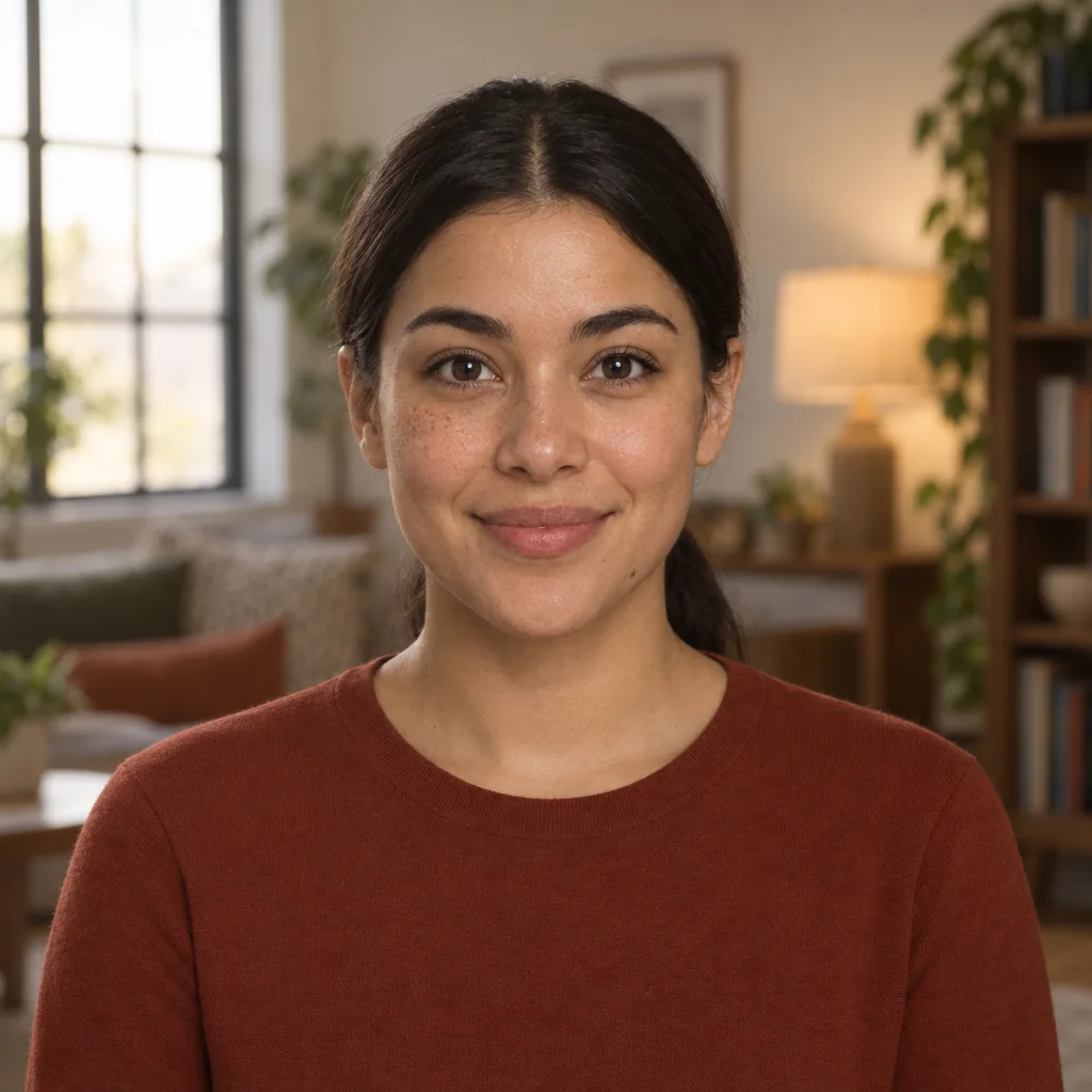 Tessa, a CueVue presenter portrait example